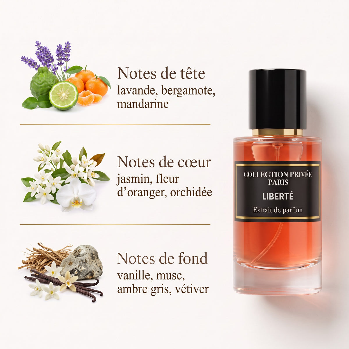 Liberté – notes de tête, de cœur et de fond